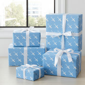 飛行機青、パターエレガントンパイロット誕生日 ラッピングペーパー