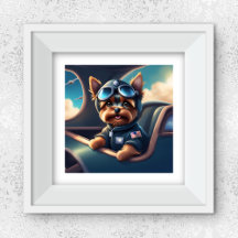 飛行機飛んでいるでのヨークシャーテリアAIがドッグアートを生み出した