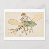 飛行機飛んでいるのヴィンテージ ポストカード (正面)