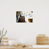 飛行機飛んでいるの建物 ポスター (キッチン)