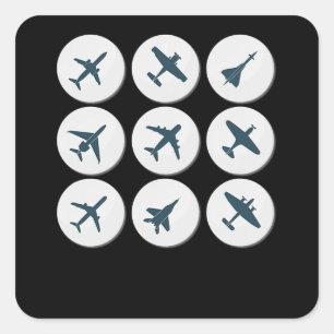 飛行機飛んでいるパイロット誕生日ギフトアイディア男性パパ スクエアシール