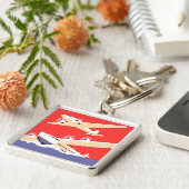 飛行機飛んでいるヴィンテージ キーホルダー (側面)