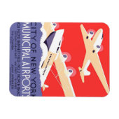 飛行機飛んでいるヴィンテージ マグネット (横)