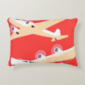 飛行機飛んでいるヴィンテージWPA カラフル アクセントクッション (正面)