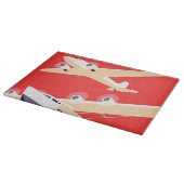 飛行機飛んでいるヴィンテージWPA カラフル カッティングボード (角)