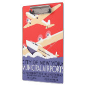 飛行機飛んでいるヴィンテージWPA カラフル クリップボード (左)