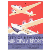 飛行機飛んでいるヴィンテージWPA カラフル クリップボード (裏面)