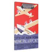 飛行機飛んでいるヴィンテージWPA カラフル クリップボード (右)