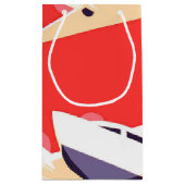 飛行機飛んでいるヴィンテージWPA カラフル スモールペーパーバッグ (裏面)