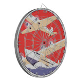 飛行機飛んでいるヴィンテージWPA カラフル ダーツボード (正面左)