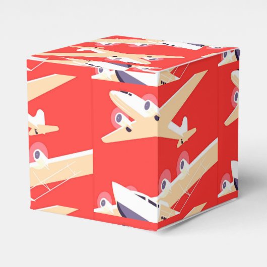 飛行機飛んでいるヴィンテージWPA カラフル フェイバーボックス (正面サイド)