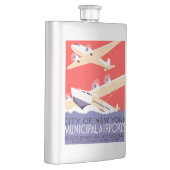 飛行機飛んでいるヴィンテージWPA カラフル フラスク (右)