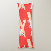 飛行機飛んでいるヴィンテージWPA カラフル ボディピロー (裏面 (縦))