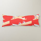 飛行機飛んでいるヴィンテージWPA カラフル ボディピロー (正面)