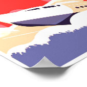 飛行機飛んでいるヴィンテージWPA カラフル ポスター (角)