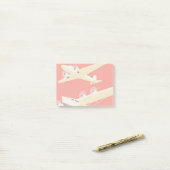 飛行機飛んでいるヴィンテージWPA カラフル ポストイット (デスク上)