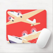 飛行機飛んでいるヴィンテージWPA カラフル マウスパッド (マウス)
