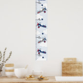 飛行機飛んでいる子供部屋の成長グラフ保は8x 44で！ ポスター (キッチン)
