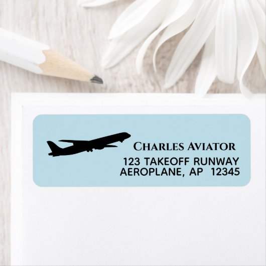 飛行機飛んでいる差出人住所ラベルパイロット飛行機 ラベル (インサイチュ)