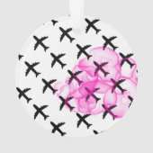 飛行機飛んでいる愛ハートピンククラウド名おもしろいホーン オーナメント (裏面)