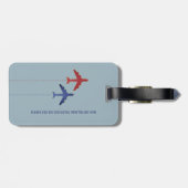 飛行機飛んでいる旅行を一緒に ラゲッジタグ (裏面横)