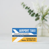 飛行機飛んでいる空港タクシー 名刺 (スタンド正面)