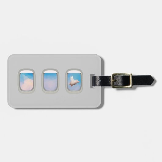 飛行機飛んでいる窓の荷物預かり証 ラゲッジタグ (正面横)