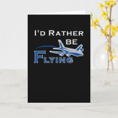 飛行機飛んでいる航空パイロット カード (黄色い花)