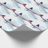 飛行機飛んでいる ラッピングペーパー (角)