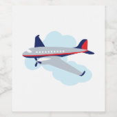 飛行機飛んでいる ワインラベル (シングルラベル)