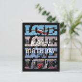 飛行機飛んでいる、写真コラージュ、航空クール機 ポストカード (スタンド正面)