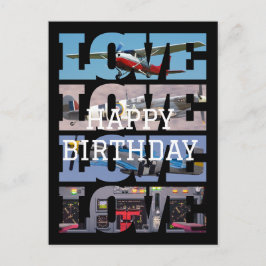 飛行機飛んでいる、写真コラージュ、航空クール機 ポストカード