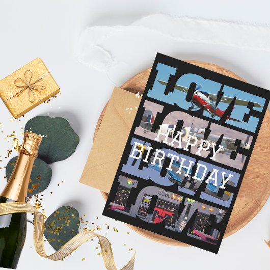 飛行機飛んでいる、写真コラージュ、航空クール機 招待状