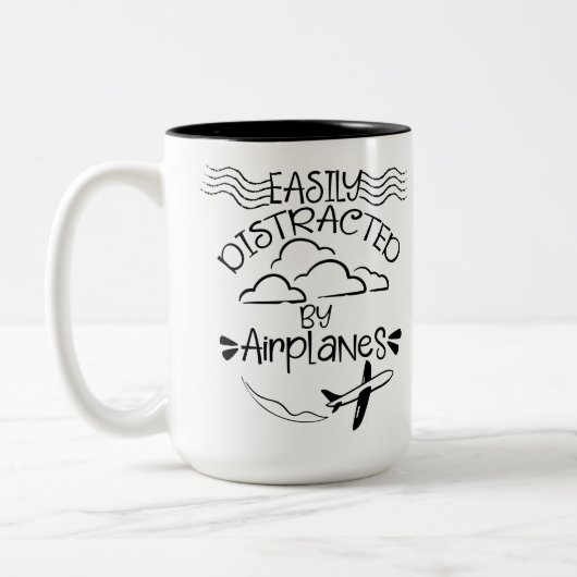 飛行機飛行士パイロット ツートーンマグカップ (左)