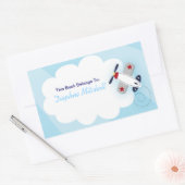 飛行機飛行機カスタムのプレートシール 長方形シール (封筒)