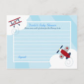 飛行機飛行機ベビーシャワーアドバイスカード アドバイスカード (裏面)