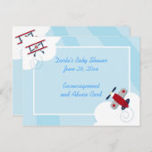 飛行機飛行機ベビーシャワーアドバイスカード アドバイスカード (正面/裏面)