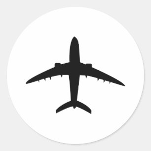 飛行機飛行機機のアイコン ラウンドシール
