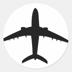 飛行機飛行機機のアイコン ラウンドシール
