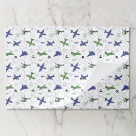 飛行機飛行機航空機ヘリコプター紙ランチョンマット ペーパーパッド