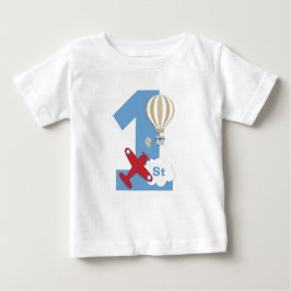 飛行機1歳の誕生日シャツ ベビーTシャツ