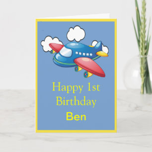 飛行機1歳の誕生日 カード