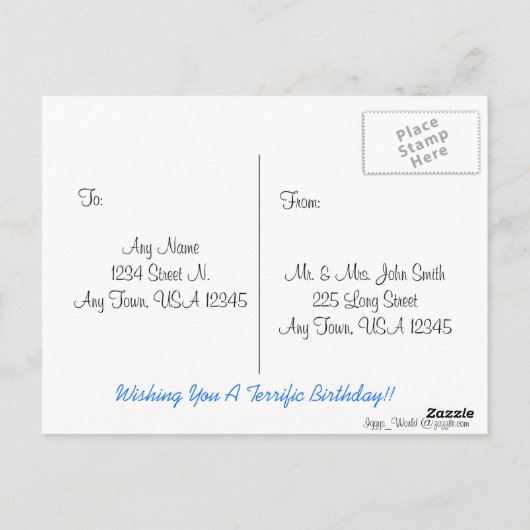 飛行機1歳 ポストカード (裏面)