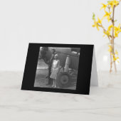 飛行機1929年の隣のチャールズLindberghおよび妻 カード (黄色い花)