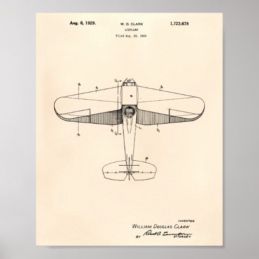 飛行機1929特許美術古参 ポスター (正面)