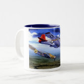 飛行機1 ツートーンマグカップ (正面左)