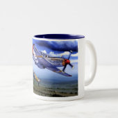 飛行機1 ツートーンマグカップ (正面右)