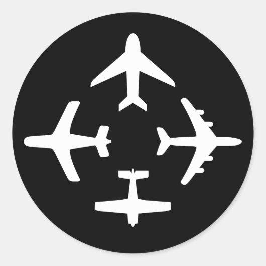飛行機2ステッカー ラウンドシール (正面)
