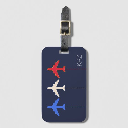 飛行機3機 ラゲッジタグ (正面縦)
