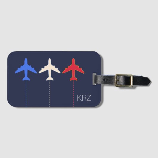 飛行機3機 ラゲッジタグ (正面横)